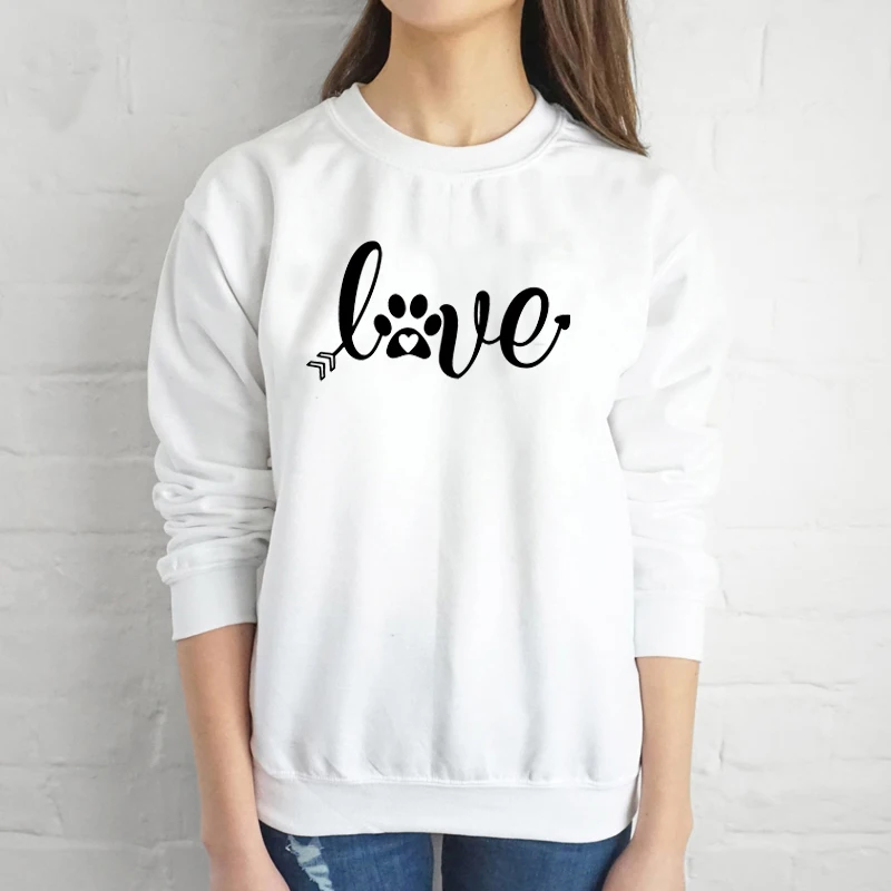 Love paw graphic, женская мода, хлопок, Повседневный, забавный, слоган, женская мода, гранж tumblr, толстовка, хипстер, собака, кошка, пуловер Lover