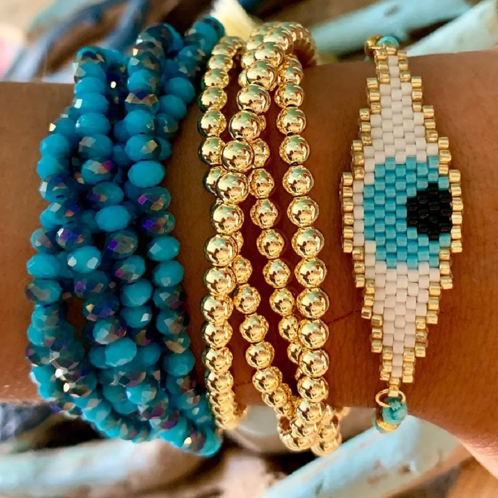 

Go2boho MIYUKI Bracelet Women Turkish Evil Eye Pulseras Mujer Moda 2020 Joyeria Bracelets Femme Jewelry Stainless Steel Beads