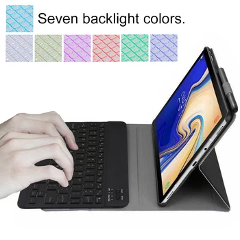 

Light Backlit Keyboard Case For Samsung Galaxy Tab A 10.1 2019 T510 T515 SM-T510 SM-T515 Tablet Leather Cover Bluetooth Keyboard