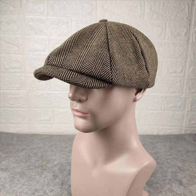 red beret men Male Plus Size Ivy Hat Big Head Man Spring Summer and Autumn Newsboy Cap Wool Beret Caps Winter Felt Flat Caps 55-58cm 59-61cm male beret cap