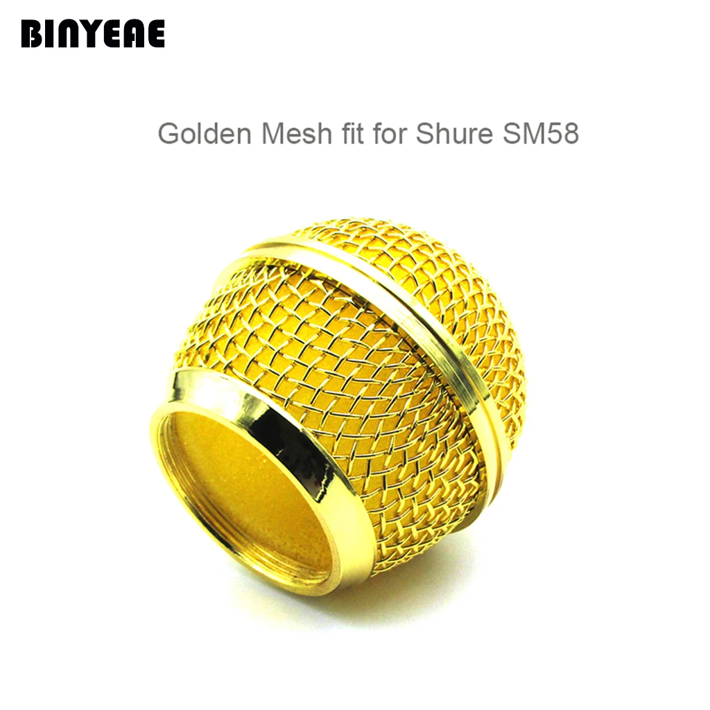 Mic металлическая решетка сетки для Shure SM58 SM58S SM58LC беспроводной и кардиоидный проводной Легендарный вокальный микрофон Legendard, золотой