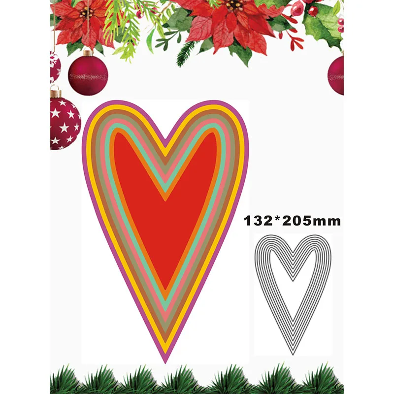 

Новинка 2021 г., многослойные металлические пресс-формы в форме красивого сердца для скрапбукинга, изготовления бумаги и открыток, тиснение, Декор, без штампов