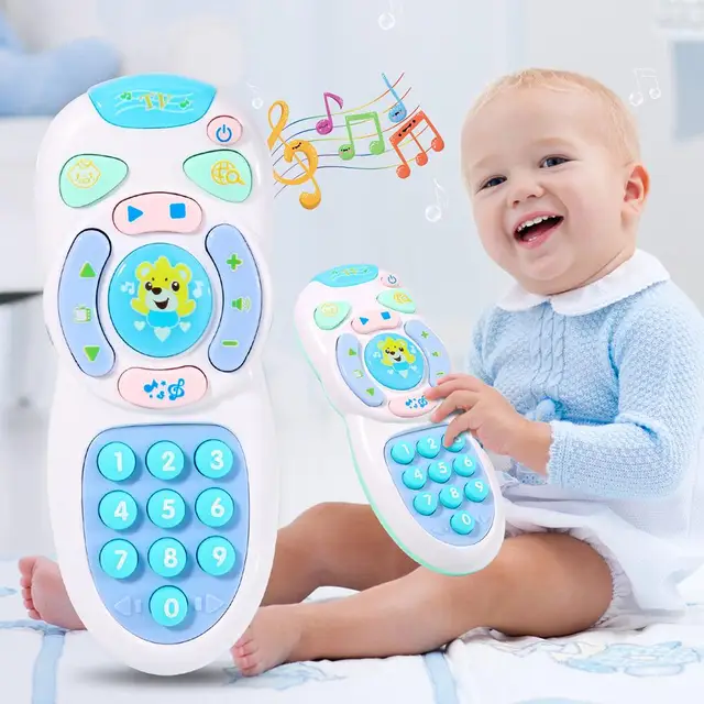 17cm x 6.5cm 3 x AAA Batteries Simulation Electric Remote Control LED Music Mobile Phone Baby Interactive Toy 1