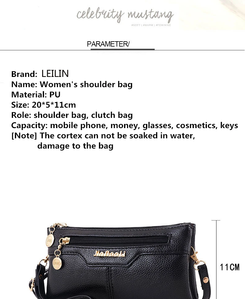 LEI LIN PU new style small bag Ladies Wallet Women PU Leather Clutch Bag Girls Zipper Clutch Coin Purse Female Bag Handbag fo
