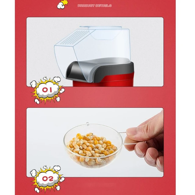 Air Popcorn Popper Maker, Electric Hot Air Popcorn Machine-1200W, Oil-Free  - AliExpress