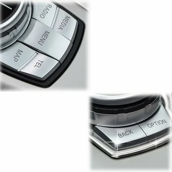 

Silver Multimedia Button Cover 1 Set Chrome Multi Media Button Cover Trim Car