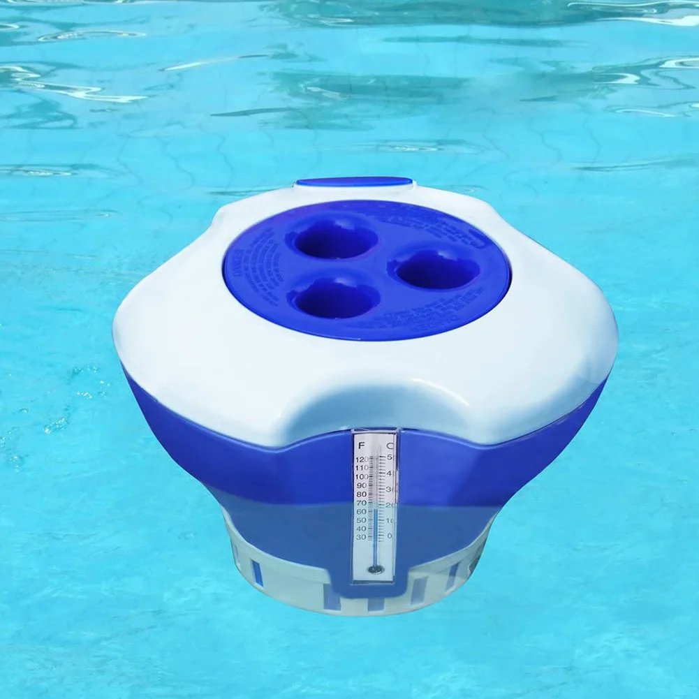 Dosagem float chlorinator comprimidos com termômetro para