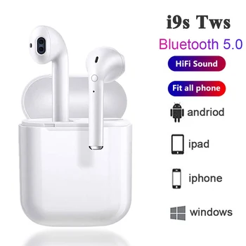 

Luxury TOP Quality Mini i9s TWS Bluetooth 5.0 Headsets Wireless Earphones With Mic Charging Box For iphone Huawei Android Phone
