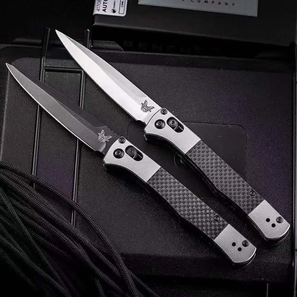 BENCHMADE268 Camping Knife Italian Mafia 4170BK Side Jump Automatic Multi-functional Folding Outdoor Knife Survival Safety Defense Pocket Knives EDC Tool