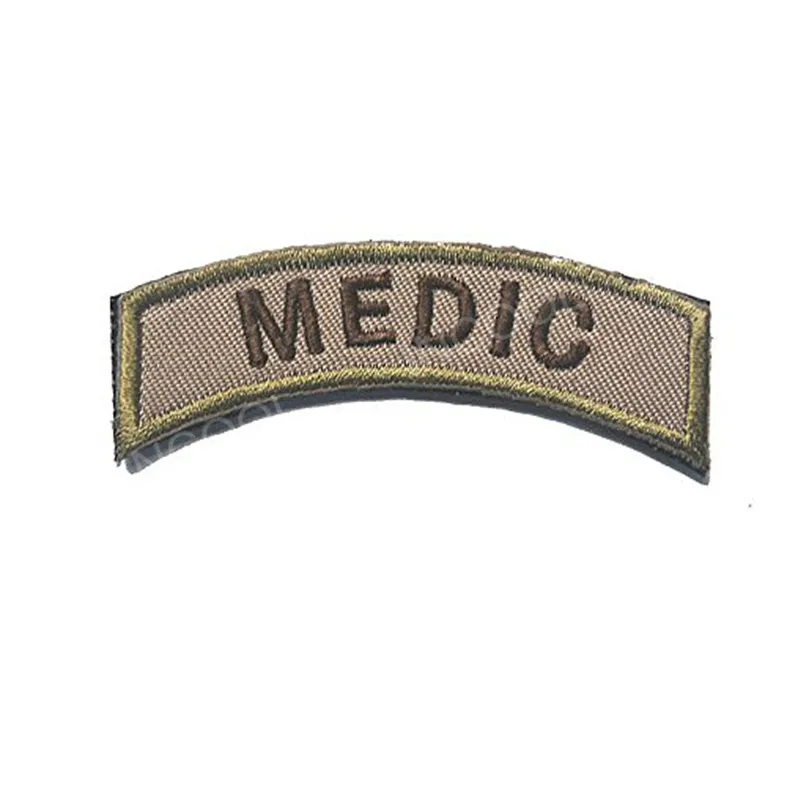 2 Embroidered Khaki Медицинский ИК Светоотражающие вышитые патчи лазерная резка тактический военный боевой патчи EMT эмблема ткань для аппликации вышивальные значки - Цвет: 2 Embroidered Khaki