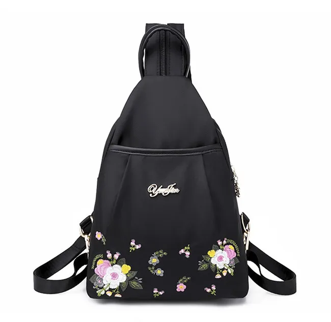 Модный женский рюкзак с вышитыми цветами из ткани Оксфорд, женские рюкзаки для девочек-подростков, школьный рюкзак, маленький рюкзак, женская сумка