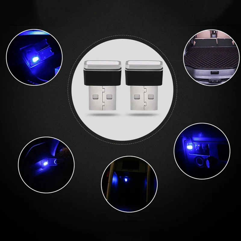 Автомобильный USB светодиодный атмосферный свет декоративная лампа аварийное