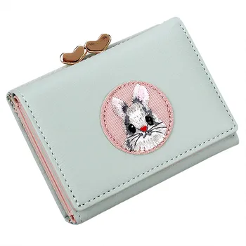 

Aelicy Fashion Short Wallets Women's Short Wallet Mini Cute Rabbit Pattern Wallet Small Folding Female Coin Purse Card Holder