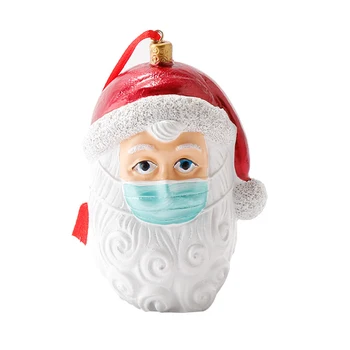 

50PCS 2020 New Personalized Christmas Ornaments Masked Santa Claus Xmas Hanging Pendants Hot Sell Festival Decorations Wholesale