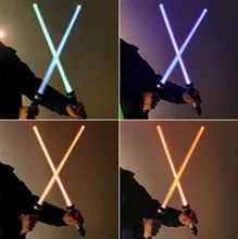 Sabre laser à lumière clignotante Led, 2 pièces, jouet pour enfants, Double arme de Cosplay