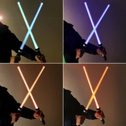 Sabre laser à lumière clignotante Led, 2 pièces, jouet pour enfants, Double arme de Cosplay 