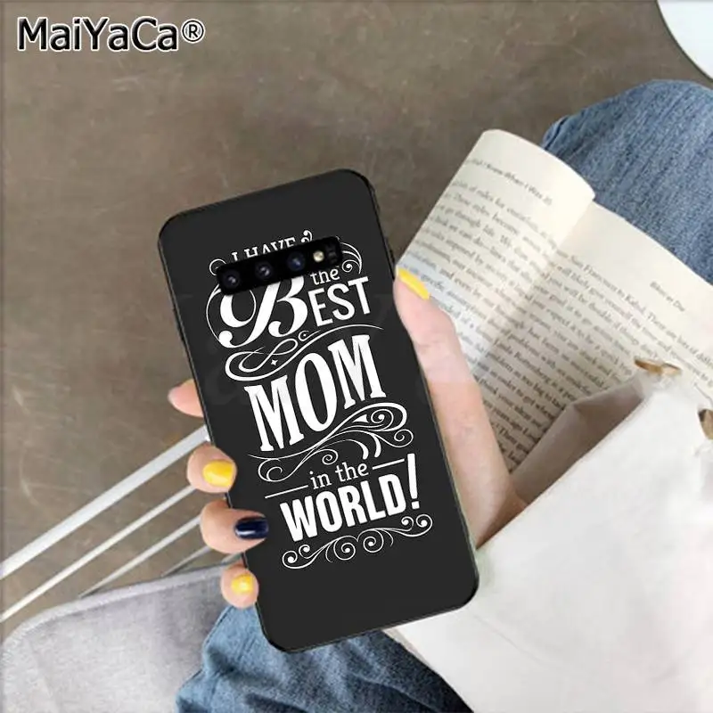 A14 MaiYaCa Best Mom ТПУ мягкий силиконовый черный чехол для телефона для samsung S9 plus S5 S6 edge plus S7 edge S8 plus S10 E S10 plus - Цвет: A14