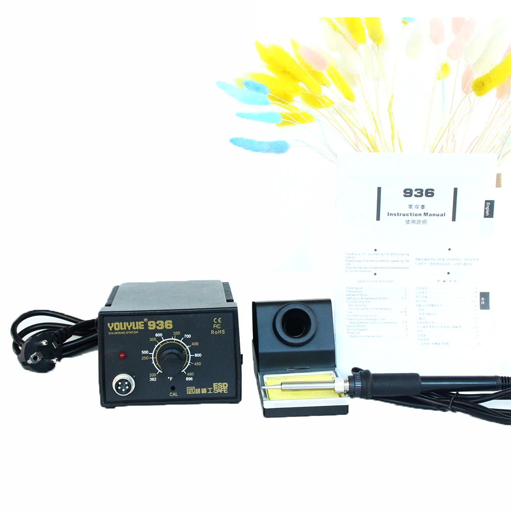 

UYUE 936 Constant Temperature 60W Electronic Soldering Iron Set SMD Soldering Station with Iron rack frame digital display