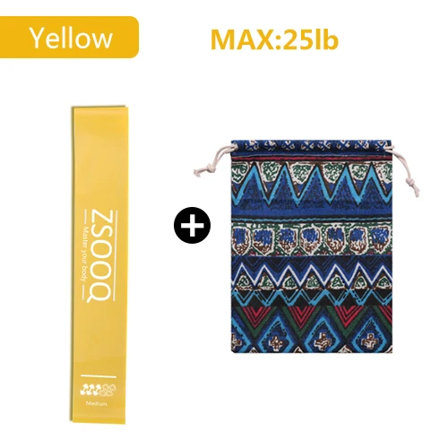 yellow with bag Эспандеры для фитнеса эластичная лента для тренировки латексные петли для йоги спортивная резинка для силовых тренировок оборудование для спортзала - Цвет: yellow with bag