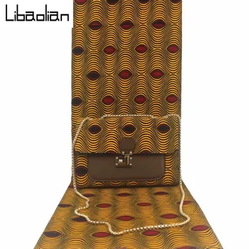 

african batik wax bag set match 6 yards real wax fabric 100% Cotton,shell design women's wax handbag F208-14