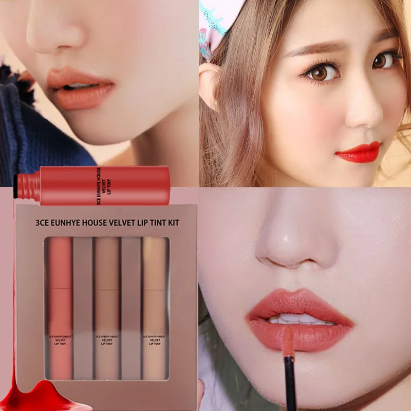 

Velvet Matte Lipstick Set Lip Glaze Set Box Pumpkin Color Matte Lip Gloss