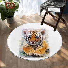 Постельные принадлежности Outlet тигровый круглый ковер акварельный коврик для гостиной дикие животные коврики для спальни белый игровой коврик alfombra 150 см