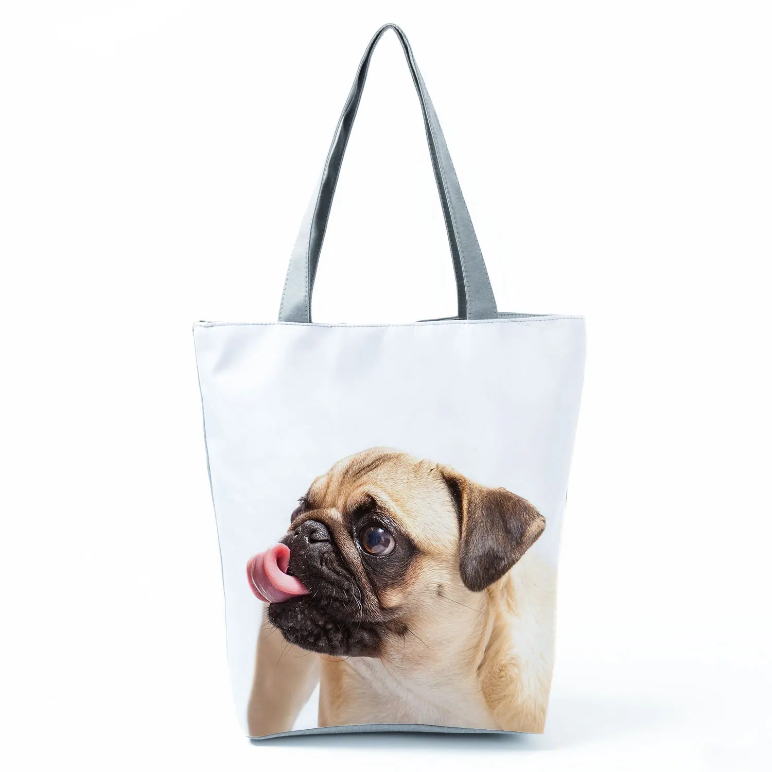 women's bags with lots of pockets Dog Printed Handbag Pug Casual High Capacity Eco Reusable Shopping Bag Women Floral Travel Storage Tote All-Match Custom Pattern mens crossbody bag Totes