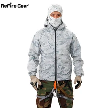 

ReFire Gear Hard Shell Military Tactical Rain Camouflage Jacket Multicam Breathable Nylon Pocket Hoodie Windbreaker Rain Coat