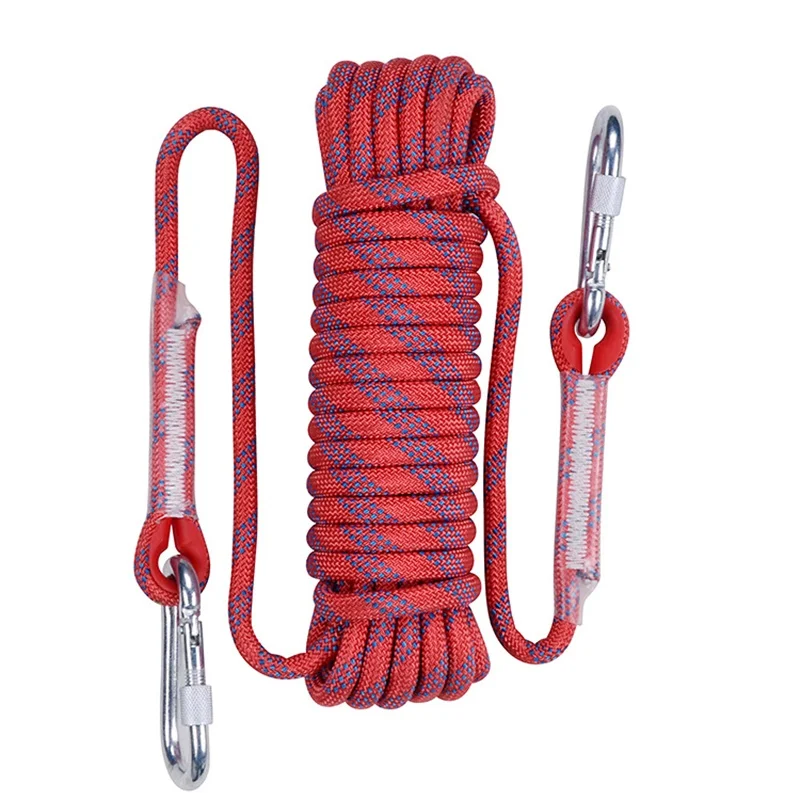 100 м высокопрочный веревочный скалолазание 10 мм Диаметр военный качественный безопасный выход веревка для пешего туризма альпинизма - Цвет: Красный