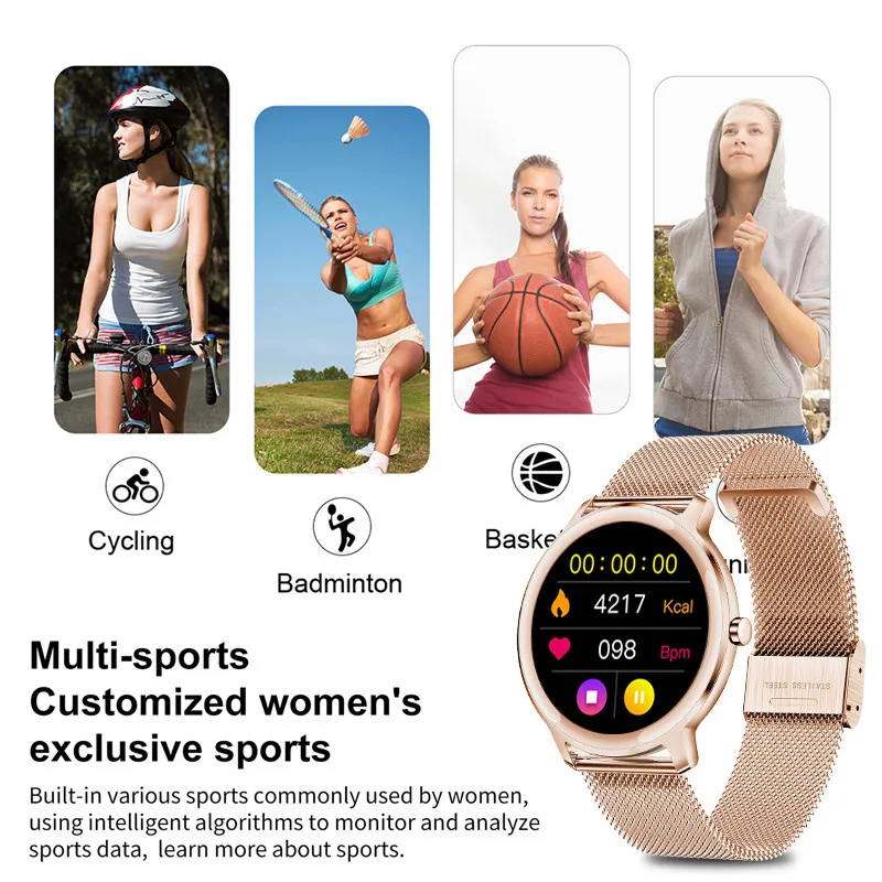 2022 New Ladies Smart Watch Women Waterproof Fitness Tracker For Xiaomi  Huawei Phone Health Music Heart Rate Smartwatch Woman - Smart Watches -  AliExpress