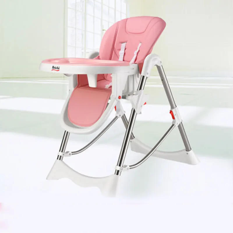 Cherry Powder Children's Dining Chair Foldable Multi-Function Portable 6 Months- 36 Months Baby Multiple Colors and Fashionable - Цвет: Cherry Powder