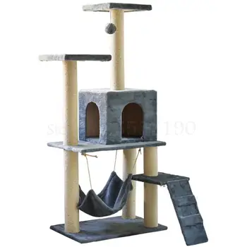 

Cat climbing frame cat nest cat tree one cat toy hemp rope cat grab board diving platform small cat supplies villa cat shelf
