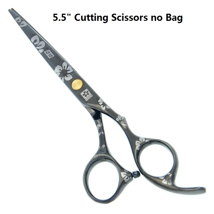 LZS0097 55 no bag 6," 5,5" Черная Сакура для стрижки волос Парикмахерские ножницы Япония 440C парикмахерские ножницы для стрижки волос LZS0099 - Цвет: LZS0097 55 no bag