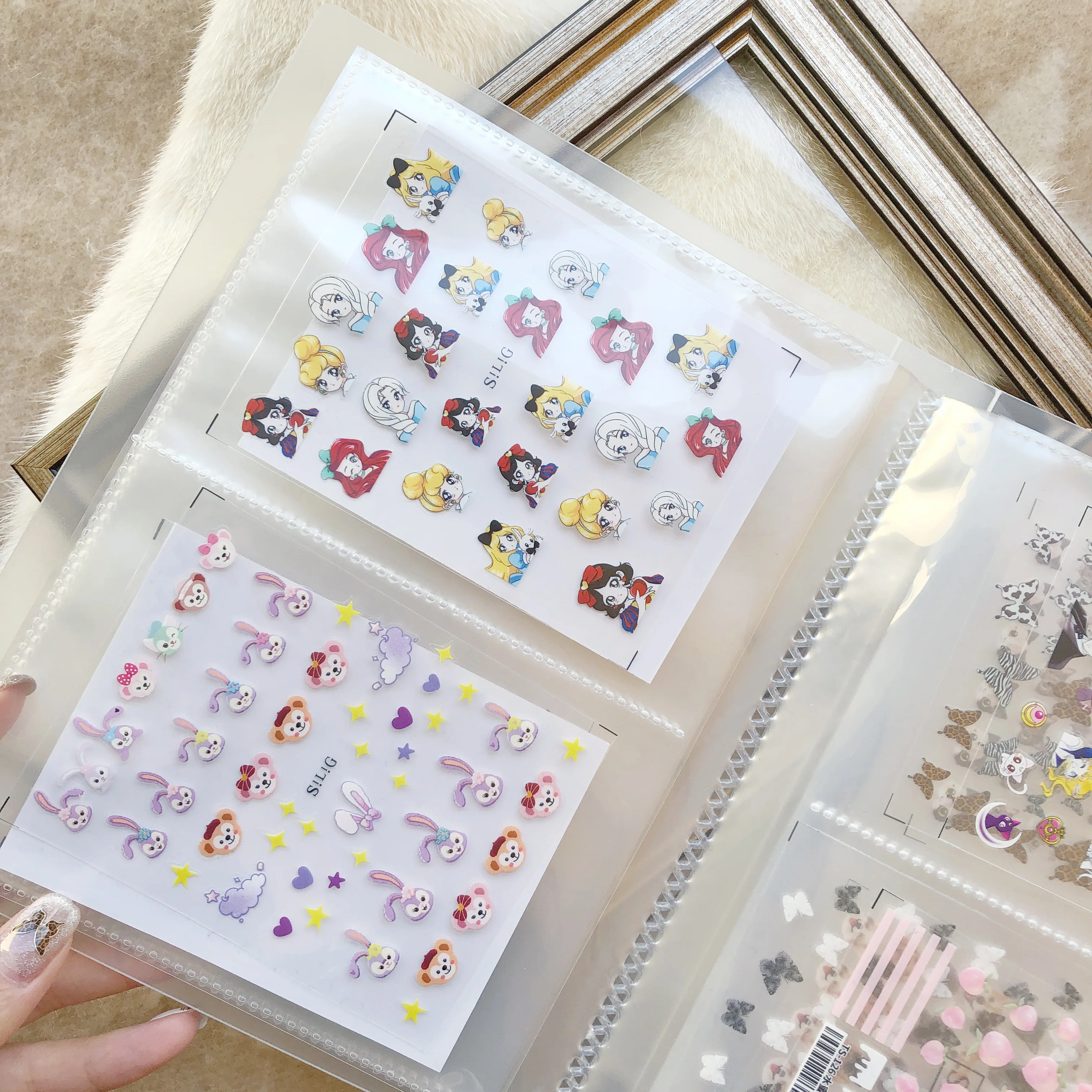 80 Slots Nail Sticker Storage Book Nail Water Decals Empty Storage