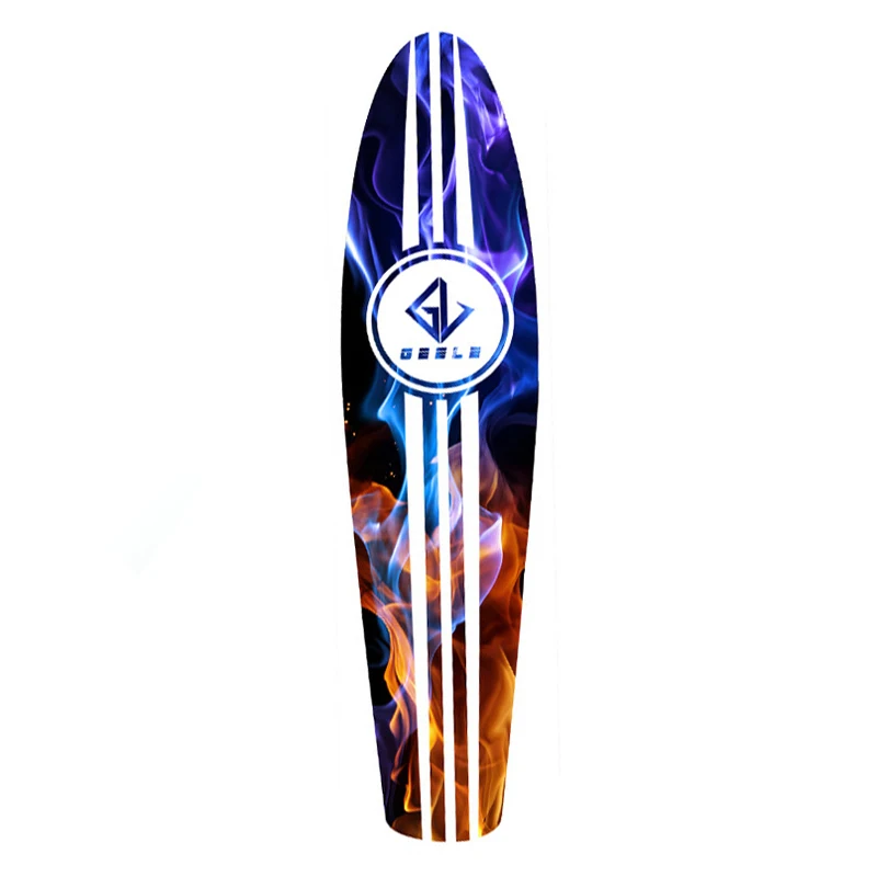 

55*13cm Fish Skateboard Sandpaper Banana Penny Fish Board Graphic Stickers Mini Cruiser Single Rocker Fish Skate Deck Grip Tape