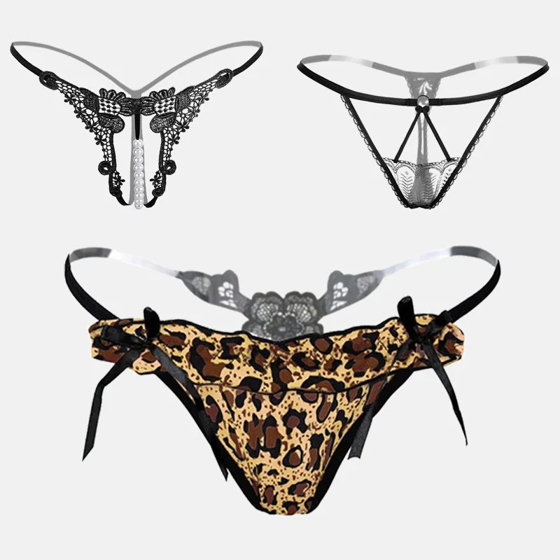 Women Pearl Underwear Thongs Low Waist Bowknot Strings Sexy Transparent G-string Lace Panties  Tanga Mujer Erotic Porno Lingerie Women Pearl Underwear Thongs Low Waist Bowknot Strings Sexy Transparent G-string Lace Panties  Tanga Mujer Erotic Porno Lingerie