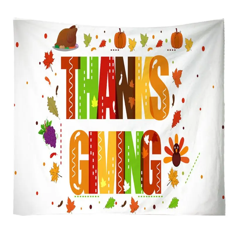 Fall Harvest Autumn Thanksgiving Tapestry Wall Art for Home decor 59*79 inches - Цвет: G