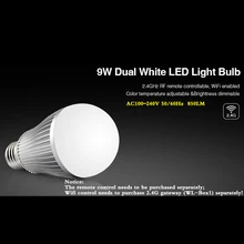 

Smart 9W Dual White LED Light Bulb 850LM AC110v - 220V 2.4G Wireless control; collocation WL-Box1 Can be Controlled by Wifi APP