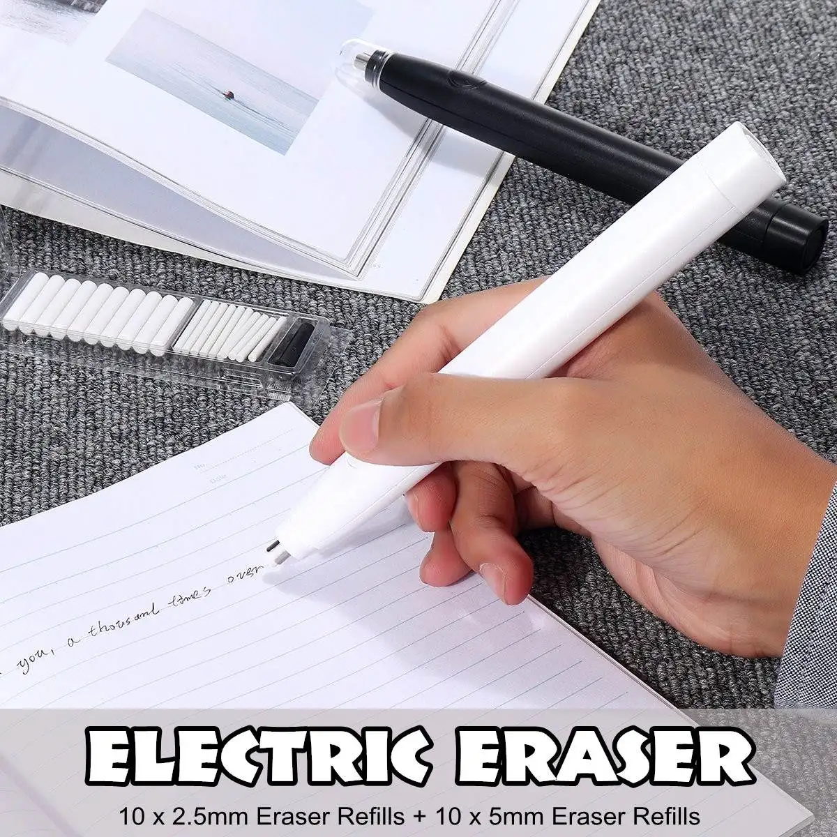 2 цвета Электрический ластик мини разминаемые механические резинки художественные электронные карандашные Ластики для детей