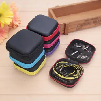 

80*80*30mm Square EVA Case Headphone Bluetooth Earphone Cable Storage Box Inearbuds Accessories