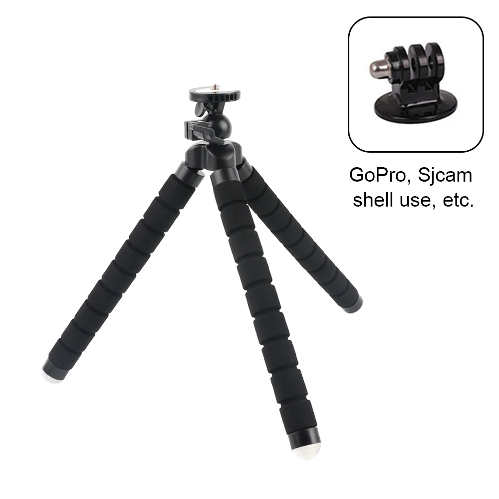 tripod and adapter RP Мини Гибкий губчатый штатив Осьминог для iPhone Xiaomi huawei смартфон Штатив для Gopro камера аксессуар с зажимом для телефона - Цвет: tripod and adapter