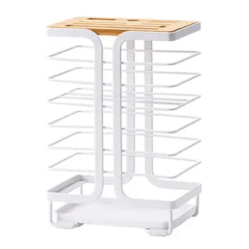 

8 Slots Kitchen Knife Block Storage Rack Rest Shelf Drain Tray Stand Holder Home Utensil Tools
