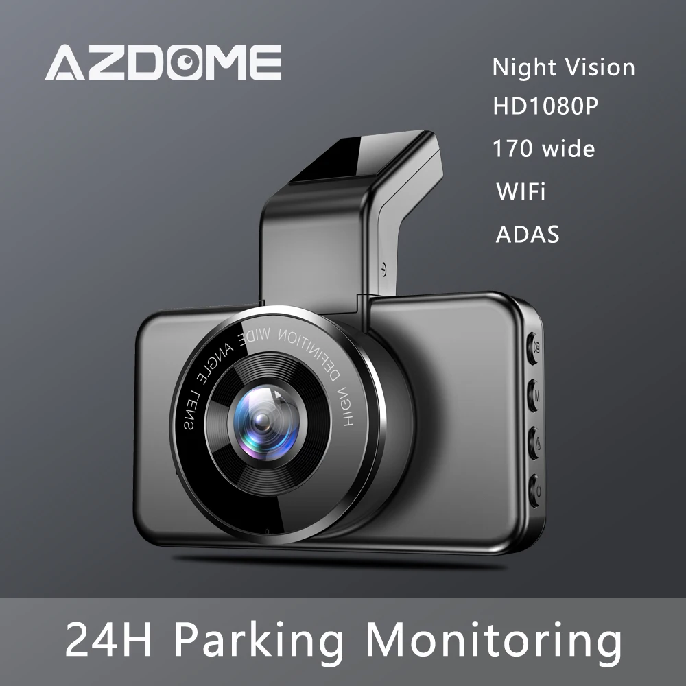 Автомобильная камера AZDOME M17 1080P с двумя объективами автомобильная ночного
