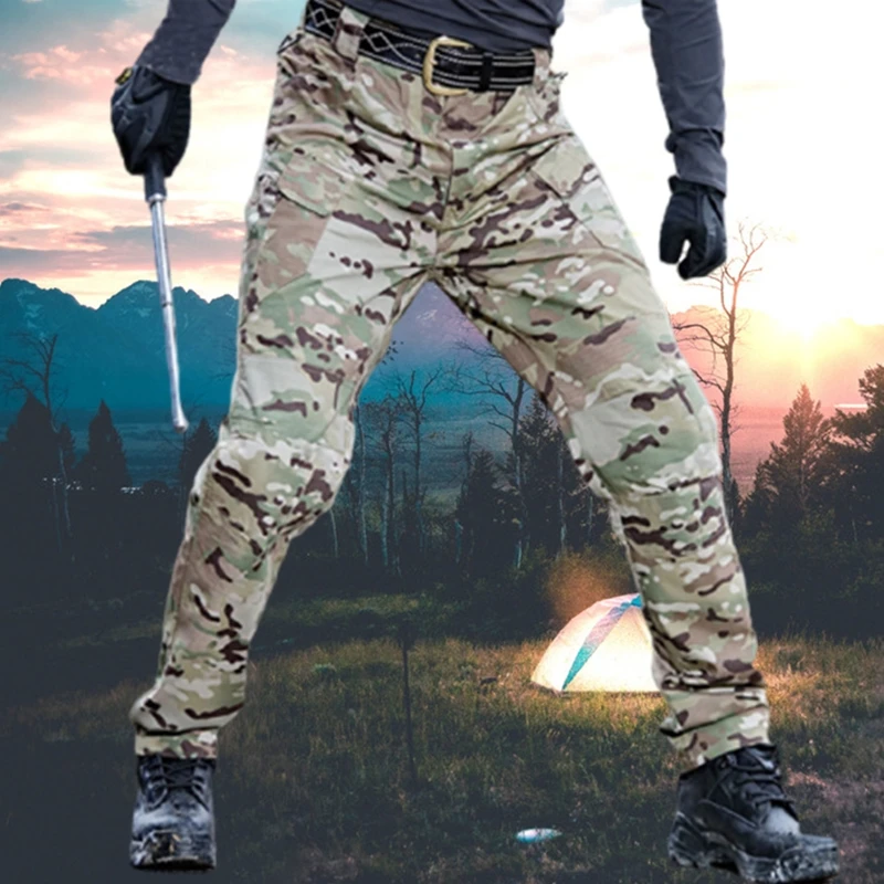 Pantalon cargo multi-poches pour homme, survêtement militaire