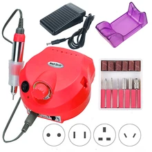 35000/20000 об/мин Электрический сверлильный станок для ногтей, набор для маникюра и педикюра, наконечники, оборудование для полировки геля, крепкая пилочка для ногтей, левосторонние инструменты