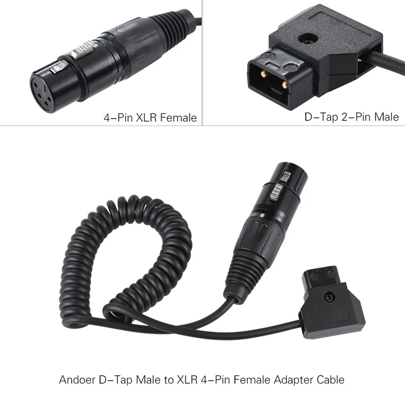 D-Tap для Xlr 4-контактный разъем адаптера Питание кабель Шнур для v-образного крепления Батарея пластина зеркальная камера монитора видеокамеры