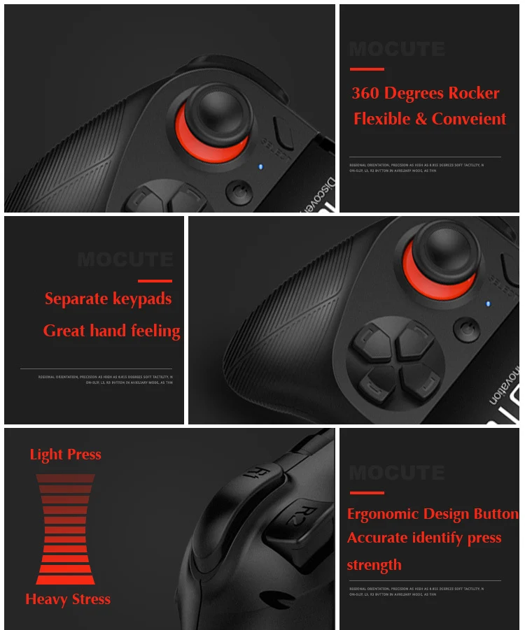 Беспроводной геймпад с Bluetooth для Android/IOS/PC/TC/VR Box, беспроводной пульт управления, MOCUTE, 050, геймпад для телефона с игровым управлением