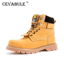 CEVABLUEYellow/Ботинки martin женская обувь из воловьей кожи с флисовой подкладкой ботильоны для пары мужская обувь с хлопковой подкладкой