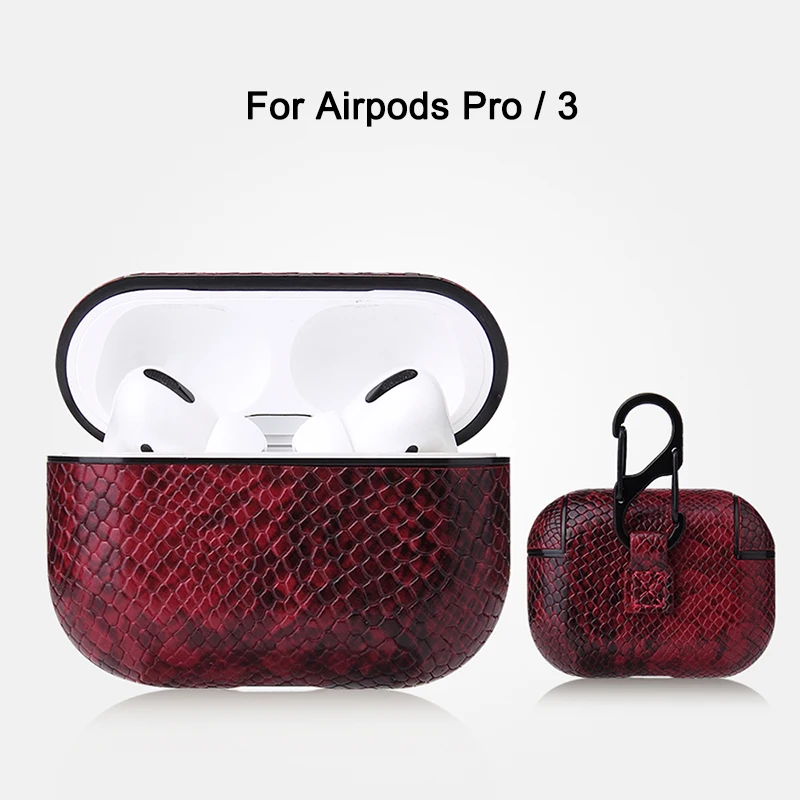 Red airpods 3 Отличный кожаный чехол для Airpods Pro 3 2 1 противоударный чехол для Air pods 3 Pro защитный чехол для Apple Airpods Pro correa - Цвет: Red airpods 3