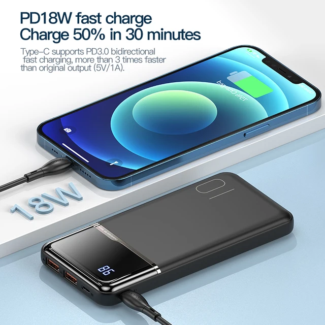 KUULAA Power Bank 10000mAh Portable Charging PowerBank 10000 mAh USB PoverBank External Battery Charger For Xiaomi Mi 9 8 iPhone 3